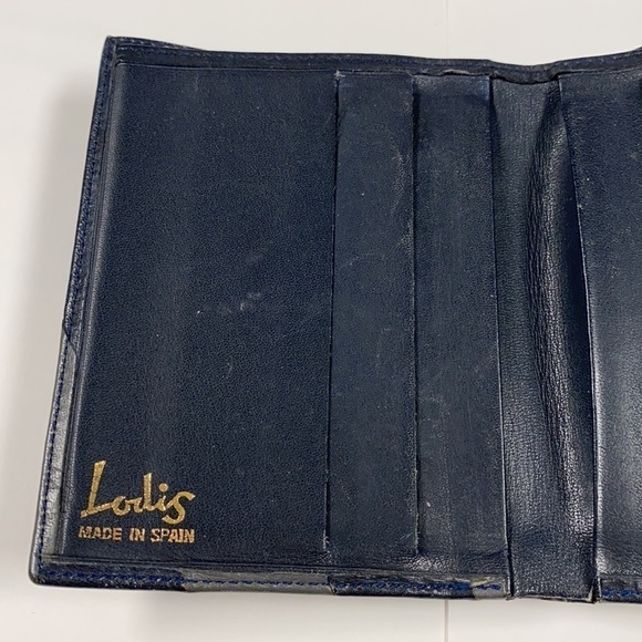 Lodis Black Gray Leather Tri Fold Snap Wallet - Picture 4 of 7